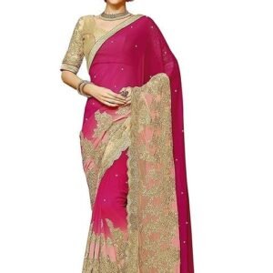 desiuyoker saree mart smart brand Women's Ruffle Saree Lycra Fabric With Blouse Piece
