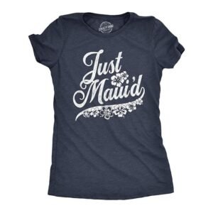 Crazy Dog Tshirts Womens Just Maui'd Tshirt Cute Just Married Hawaii Honeymoon Tee