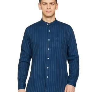 Allen Solly Men's Regular Fit Mandarin Collar Casual Shirt