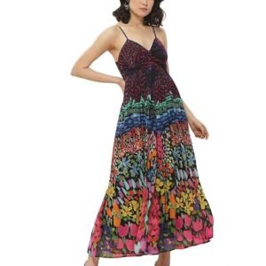 Label RITU KUMAR Navy Abstract Print Long Dress