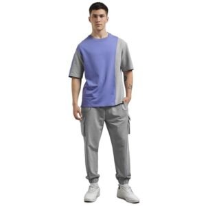 NOBERO Cotton Blend Oversized Casual Round Neck Co-Ord Set For Men Casual Sleepwear & Loungewear Set & Night Suits Set For Men