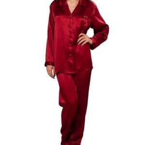 DEHMAN 100 Percent Silky Satin Silk Luxury Pajamas Pure Full Length, Women Sleepwear,Silk Pajams Silky Nightwear, Silky Satin slipwear