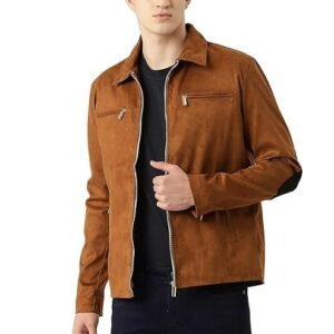 Leather Retail Suede Faux Leather Jacket For Men's
