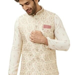 Manyavar Men's Art Silk Zardosi|Embroidered Nehru Jacket