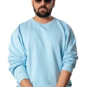 Todo BASIQUE Mens Cotton Ribbed Round Neck Full Sleeve Sweatshirt | Baggy Crew