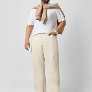 Urbano Plus Men's Loose Baggy Fit Washed Jeans Non-Stretchable