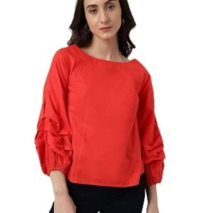 Marks & Spencer Womens Solid Cotton Boat Neck Regular Fit Top