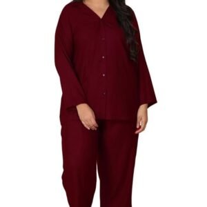 Lastinch Women Maroon Sweet Dreams Night Suit Set
