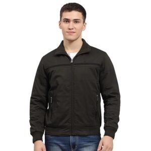 Monte Carlo Mens Solid Collared Neck Full Sleeve Jacket