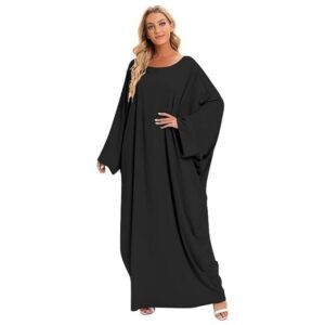 IKADEX Muslim Dress for Women Pakistani Kaftan Abaya Robe + Hijab Arabic Islamic Prayer Clothes Dubai Outfits
