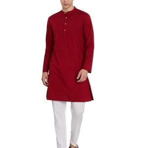 Amazon Brand - Symbol Men's 100% Cotton Solid Long Length and Pant Set