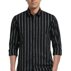 Peter England Men's Striped Slim Fit Shirt