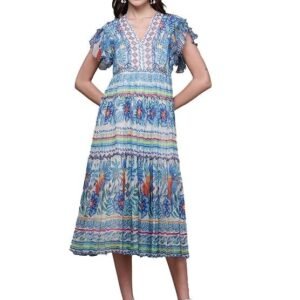 Label RITU KUMAR Blue Malibu Long Dress