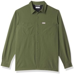 Columbia Men Green Omni Wick Black Mesa Lw Long Sleeve Hiking | Trekking | Camping | Safari Shirt