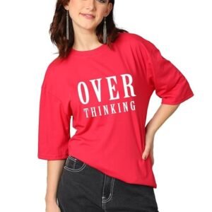 KOTTY Women's Solid Oversized Fit T-Shirt