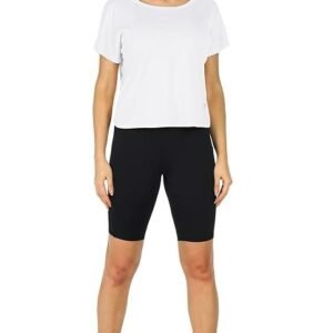 icyzone Women's Sports T-Shirt Backless Short Sleeve Shirt Loose Casual Tops Yoga Top