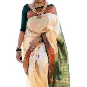 Harshiv enterprise Pure Original Kanchi Kanjivaram Zari weaving silk Royal Rajwadi Kalamkari desinger Saree With Blouse piece for Wedding